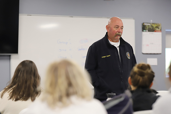 Chief instructing a class