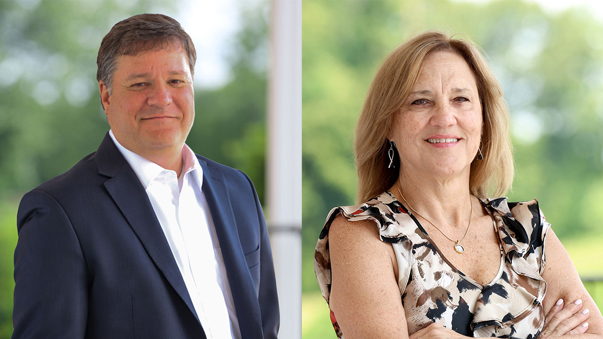 side-by-side profile photos of VFIS distribution leaders, Keith Brandstedter and Patricia Daglio